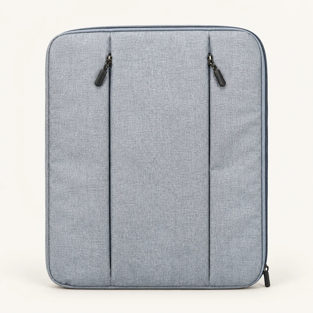 Light Grey Double-Zip Laptop Sleeves